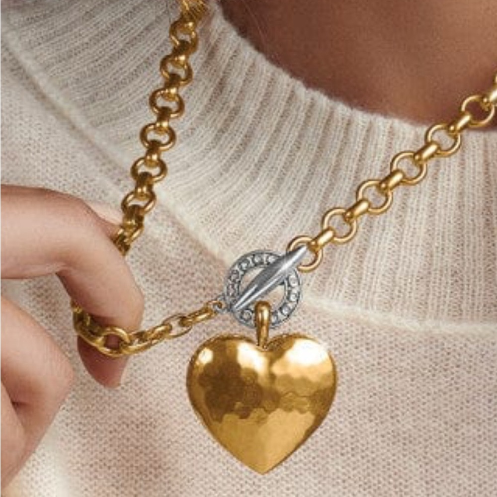Brighton Inner Circle Gold Heart Toggle Necklace